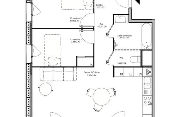 Appartement à vendre    4 pièces • 77,40 m2 Neuville-sur-Saône