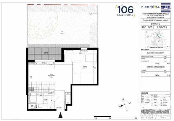 Appartement à vendre 2 pièces 40 m² Champigny-sur-Marne