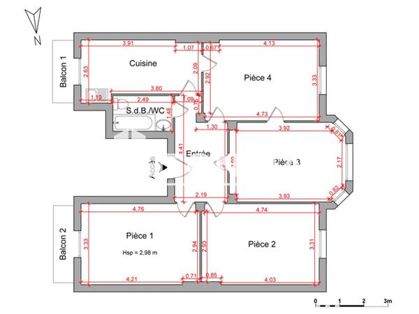 Location Appartement 4 pièces 88.85 m² - 24 RUE DU SABLON Metz 57000