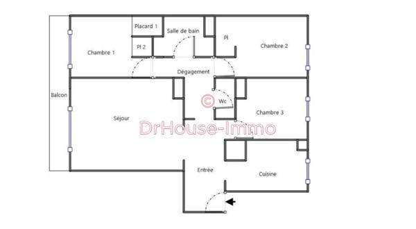 Appartement à vendre 4 pièces de 84 m²