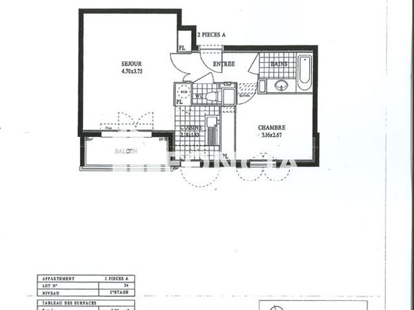 Location Appartement 2 pièces 41.35 m² - 3 RUE GAMBETTA Thorigny Sur Marne 77400