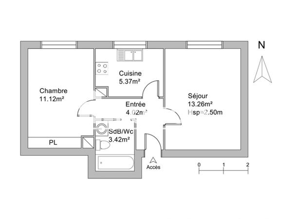 Location Appartement 2 pièces 37.23 m² - 56/58 RUE MEISSONIER Limoges 87000
