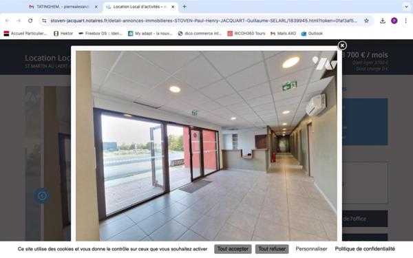 A louer, parc d'activité comprenant bureaux, parkings et terrain proche rocade de ST-OMER et de l'A25.