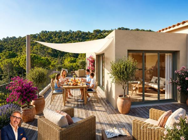 T3 avec jardin, terrasses et parking
