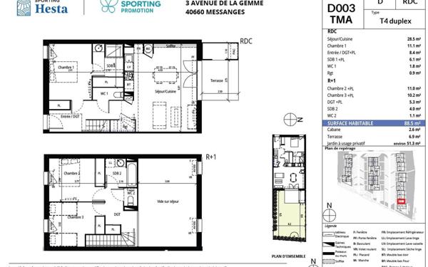 Maison à vendre    4 pièces • 88,50 m2 Messanges