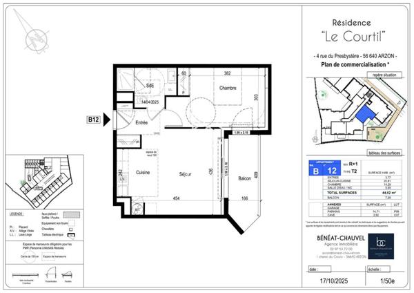 ARZON Appartement 2 pièces 44 m²