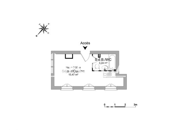 Location Studio meublé 18.71 m² - 21 RUE DE VALMY Lille 59000