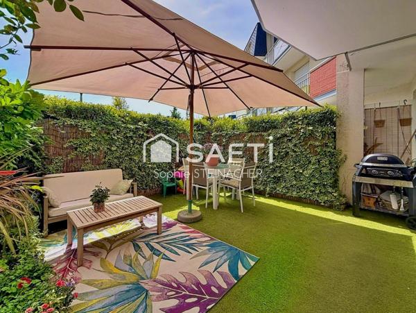 Appartement 3 chambres avec jardin, box, parking
