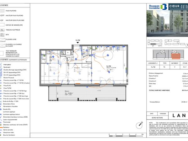 Location Appartement 3 pièces 66.18 m² - RUE AMEDEE SAINT GERMAIN Bordeaux 33000