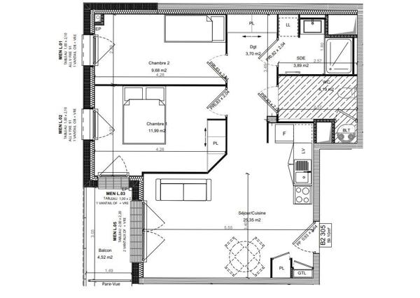 Appartement à vendre 3 pièces 59 m² Bretteville-sur-Odon