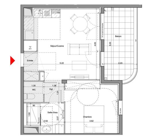 Appartement à vendre 2 pièces 46 m² Monteux