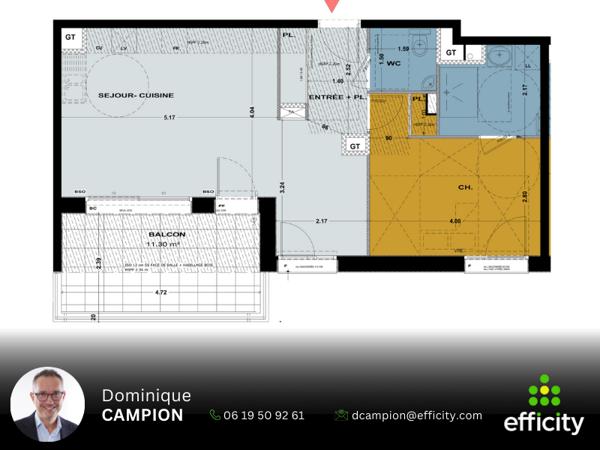 Appartement 2 pièces - 51 m²