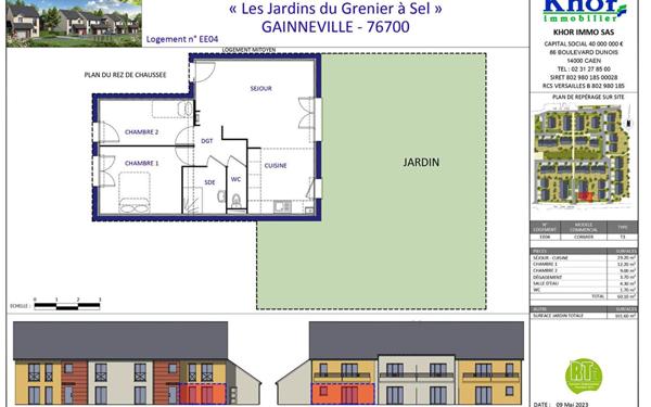 Appartement à vendre    2 pièces •  Gainneville