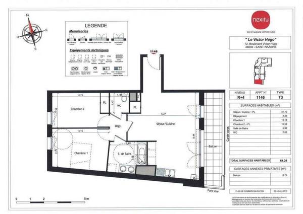 Appartement 3 pièces - 44600 Saint-Nazaire -  Centre Halles