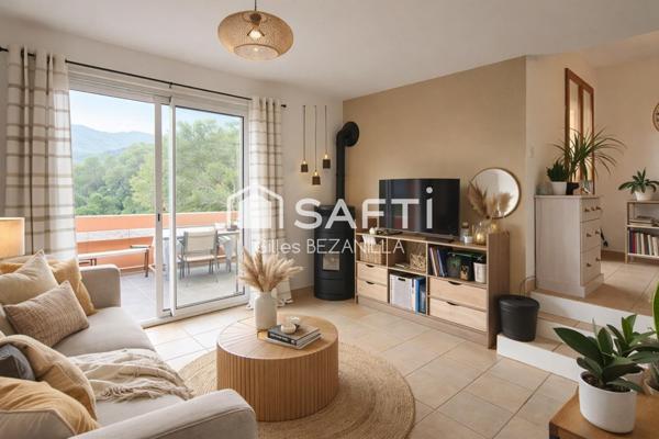 Maison 4 p 3 ch  jardin panorama garage