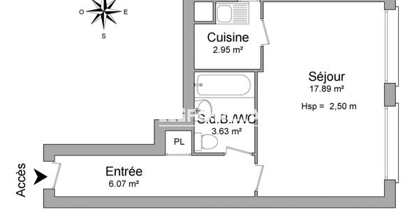Location Studio 30.54 m² - Bagneux 92220