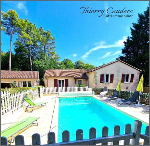 Maison avec appartement et piscine au calme.