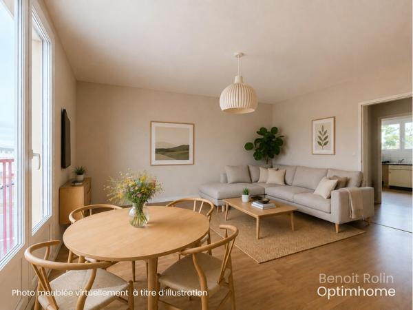 Appartement F4 de 73 m² avec garage de 22 m²+Cave – Lumineux, parfaitement entretenu et proche du centre-ville