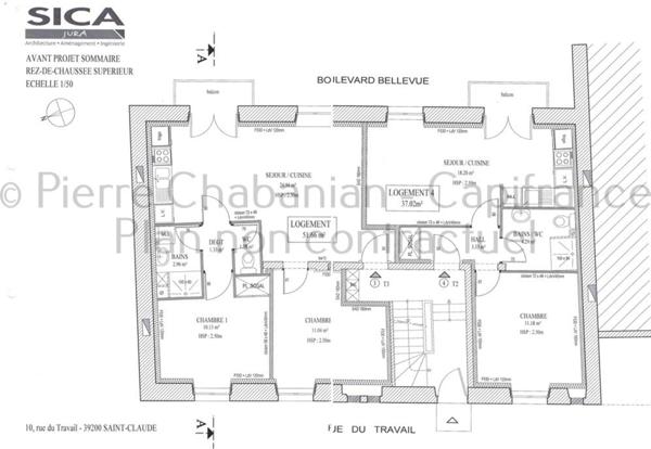 Immeuble de rapport rénové 7 appartements avec beau potentiel de rentabilité à vendre SAINT-CLAUDE (39)