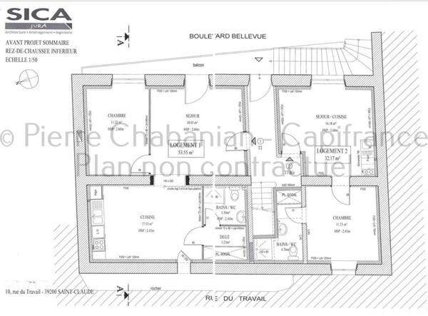 Immeuble de rapport rénové 7 appartements avec beau potentiel de rentabilité à vendre SAINT-CLAUDE (39)