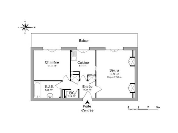 Location Appartement 2 pièces 47.28 m² - 90 RUE MARENGO Saint-etienne 42000