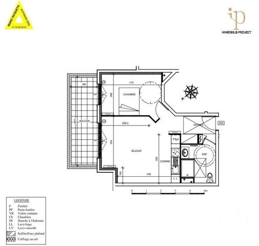 Appartement F3 à vendre  2 pièces - 45,83 m2 ST MAUR DES FOSSES - 94