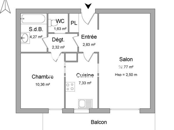 Location Appartement 2 pièces 50 m² - 81 RUE DES ORANGERS Bordeaux Cauderan 33200