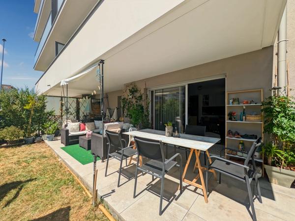 Dpt Haute Savoie (74), à vendre ANNEMASSE - Haut de gamme - Appartement T4 de 84 m² avec terrasse et jardin de 183 m2