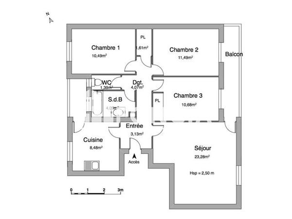 Location Appartement 4 pièces 78.7 m² - 65-67 ET 69 RUE MAINDRON Cholet 49300