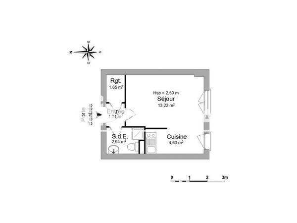 Location Studio 23.8 m² - 93-99 RUE CHARLES LEGENDRE Limoges 87000