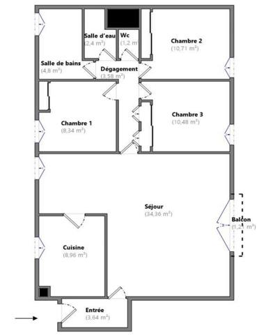 Appartement 5 pièces - 89 m²