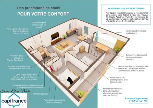 BAIE-MAHAULT  Appartement T1 Bis avec jardin et terrasse