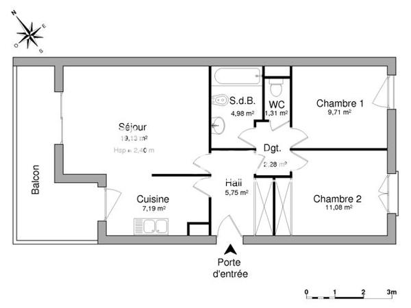 Location Appartement 3 pièces 61.43 m² - RUE CHARLES SANDRO La Garde 83130