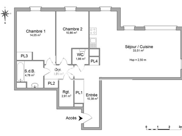 Location Appartement 3 pièces 82.08 m² - 21 RUE DE LA MOTTE Rouen 76100