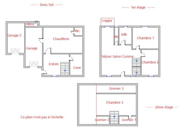 MONISTROL SUR LOIRE 43120 CENTRE VILLE maison 87m² 3 chambres garages sur 390m²  de terrain
