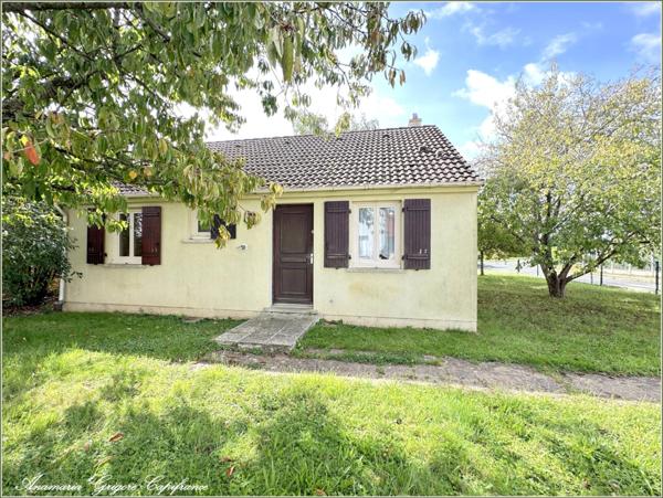 COURVILLE SUR EURE (28) Maison a vendre: plain pied, 3 chambres, sous-sol total, terrain 609 m²