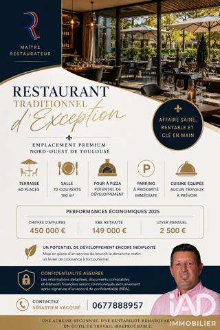 Restaurant à vendre 160 m² Blagnac
