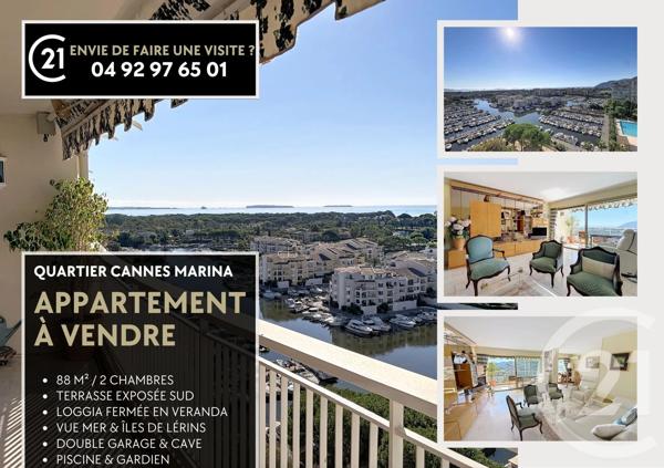 Appartement F4 à vendre  4 pièces - 88 m 2   MANDELIEU LA NAPOULE  - 06