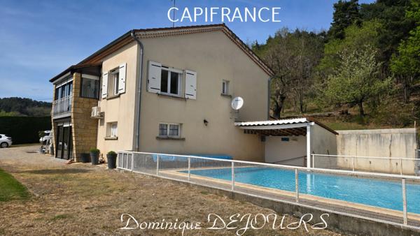 À vendre à PRANLES (07) – Maison 117 m² sur terrain de 8400 m² – Environnement calme et naturel et sans vis-à-vis – Piscine