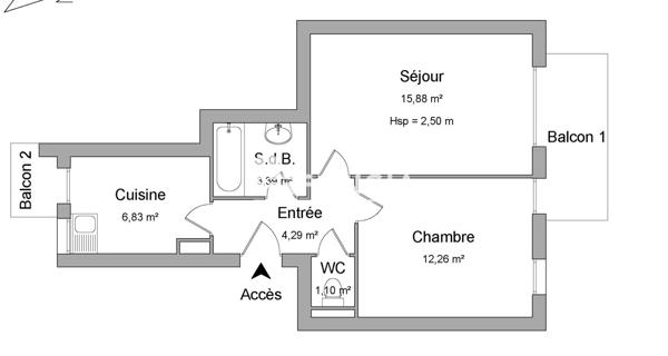 À vendre Appartement 2 pièces 43.15 m² - Strasbourg 67100