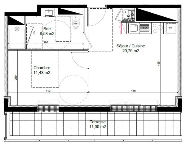 Appartement Chartres 39.25 m²