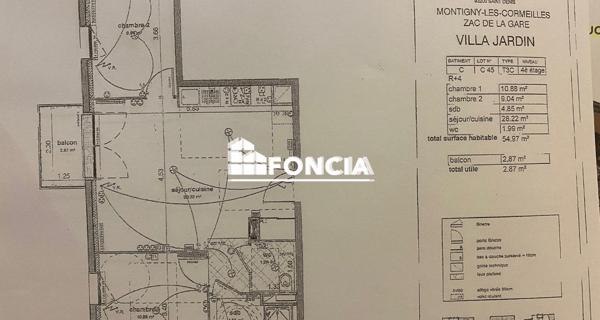 Location Appartement 3 pièces 54.98 m² - Montigny-lès-cormeilles 95370