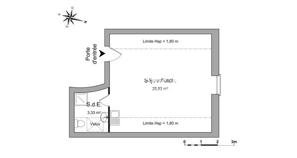 Location Studio 28.26 m² - Evry 91000