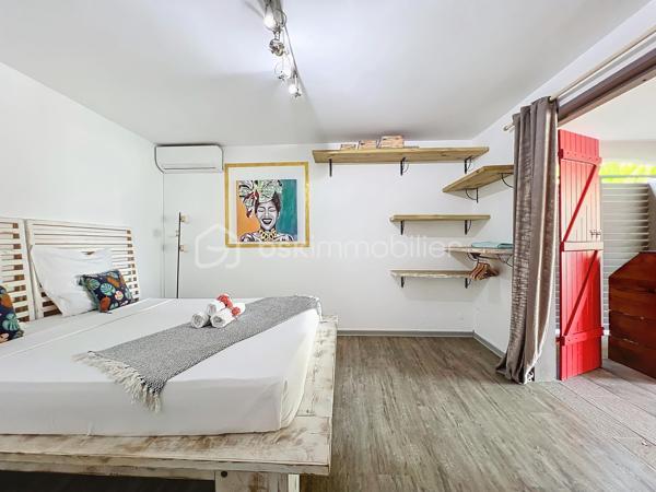 Delphine MIRANDA pour BSK Immobilier 

Un véritable écrin de sérénité à quelques minutes du bourg et des plages de Saint François.
Découvrez ce magnifique appartement T3 de 68 m2 (surface Carrez) offrant 125 m2 de surface totale , situé en rez-de-jardin d'une villa de standing au sein d'une petite copropriété de 4 lots.

Dès l'entrée vous serez séduit par sa décoration élégante et soignée, ses volumes agréables et son atmosphère chaleureuse.
L'appartement se compose d'une entrée, d'une cuisine aménagée et entièrement équipée ouverte sur un lumineux espace de vie, de deux chambres climatisée, dont l'une bénéficie d'un accès direct à la terrasse, ainsi que d'une salle d'eau avec douche et wc.

Les extérieurs sont pensés pour profiter pleinement de la vie antillaise :  le véritable coup de coeur réside dans ses beaux espaces privatifs, parfaitement intégrés à un environnement tropical luxuriant.
Vous profitez d'une terrasse couverte aménagée de 21 m2 prolongée par un deck de 32 m2 sous pergola, offrant une agréable perspective sur le jardin paysager et permettant de rejoindre directement la piscine.
Au coeur de cette végétation généreuse, la propriété dispose d'une piscine au sel de 5 x 5,50 m avec son solarium , accompagné d'une douche extérieure et d'un carbet détente idéal pour créer un espace supplémentaire dédié au repos et aux loisirs.
Le jardin soigneusement paysagé, accueille une belle diversité créant une ambiance intimiste et particulièrement apaisante.

Les prestations qui font la différence : 

- appartement vendu meublé clé en main 
- 68 m2 Carrez 125 m2 de surface totale 
- terrasse couverte de 21 m2
- deck de 32 m2 sous pergola 
- piscine au sel avec solarium et douche extérieure 
- jardin tropical paysager
- une place de stationnement privative 
- citerne tampon pour pallier aux coupures d'eau 
- chauffe-eau solaire 
- petite copropriété de 4 lots 
- DPE G / étiquette énergétique classe A 

Situé dans un secteur résidentiel calme et recherché tout en restant proche du bourg de Saint François, des commerces et des magnifiques plages de la commune, cet appartement constitue une adresse idéale aussi bien pour une résidence principale que pour une résidence secondaire ou un investissement locatif.

Un bien rare alliant confort, élégance et douceur de vivre tropicale, dans un environnement privilégié.
A découvrir sans tarder ! 

Pour plus d'informations, merci de privilégier l'appel ou sms whatsapp , demandez la vidéo ou positionner une visite.