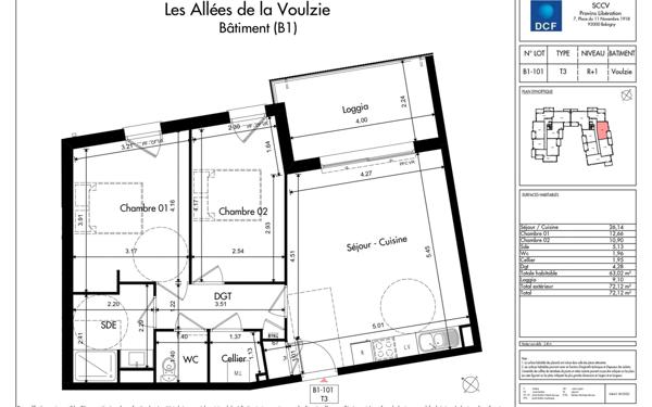 Appartement à vendre    3 pièces • 63,02 m2 Provins
