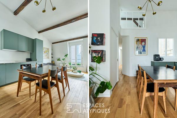 Dernier étage traversant rénové – Quartier Lorette-Martyrs