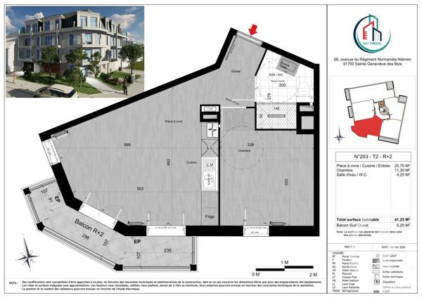 Appartement F2 à vendre  2 pièces - 41,25 m 2   STE GENEVIEVE DES BOIS  - 91