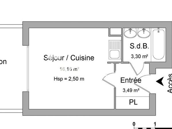 Location Studio 22.95 m² - LA GALIOTE Nancy 54000