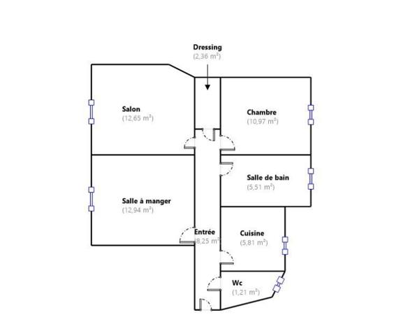 Appartement à vendre 3 pièces 59,69 m² Courbevoie
