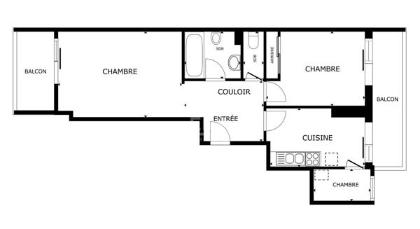 ANTIBES - ROUTE DE NICE : JOLI 2 PIÈCES TRAVERSANT AVEC UNE BELLE VUE MER